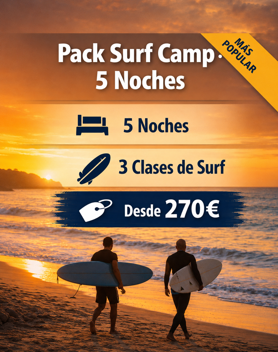 pack surf camp 5 noches